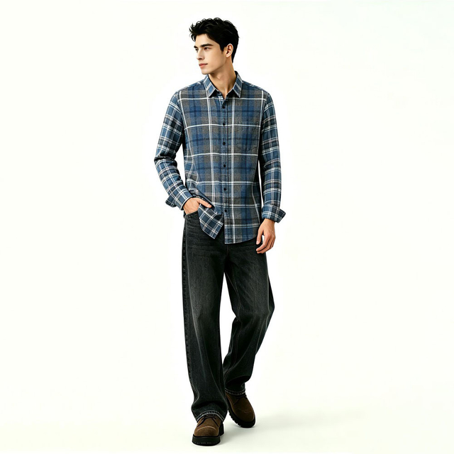 Mens Long Sleeve Flannel Shirt