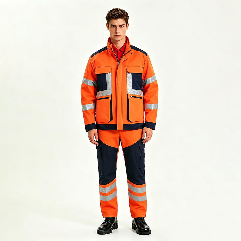 Orange Reflective Safety Workwear Set