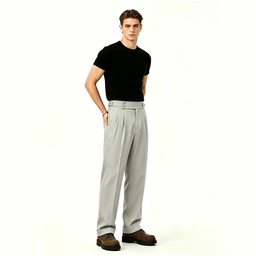 Autumn Winter High Waist Naples Mens Dress Pants