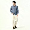 Mens Autumn Winter Slim Fit Oxford Lapel Shirt
