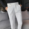 Mens Slim Fit Solid Color Trousers