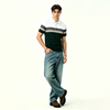 Mens Plus Size Striped Business Casual Polo Shirt