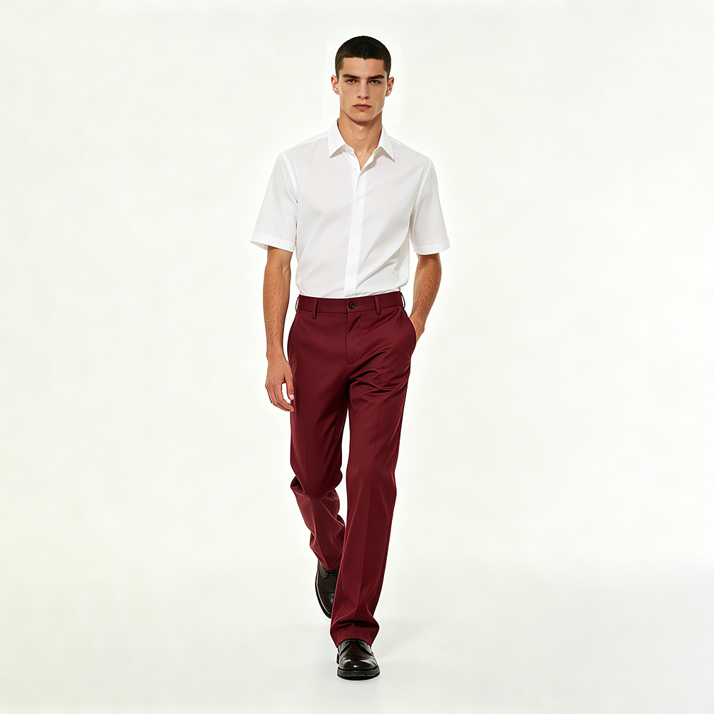 Mens Slim Fit Smart Casual Work Dress Pants