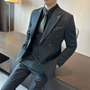Men's Slim-Fit Double-Breasted Suit Set