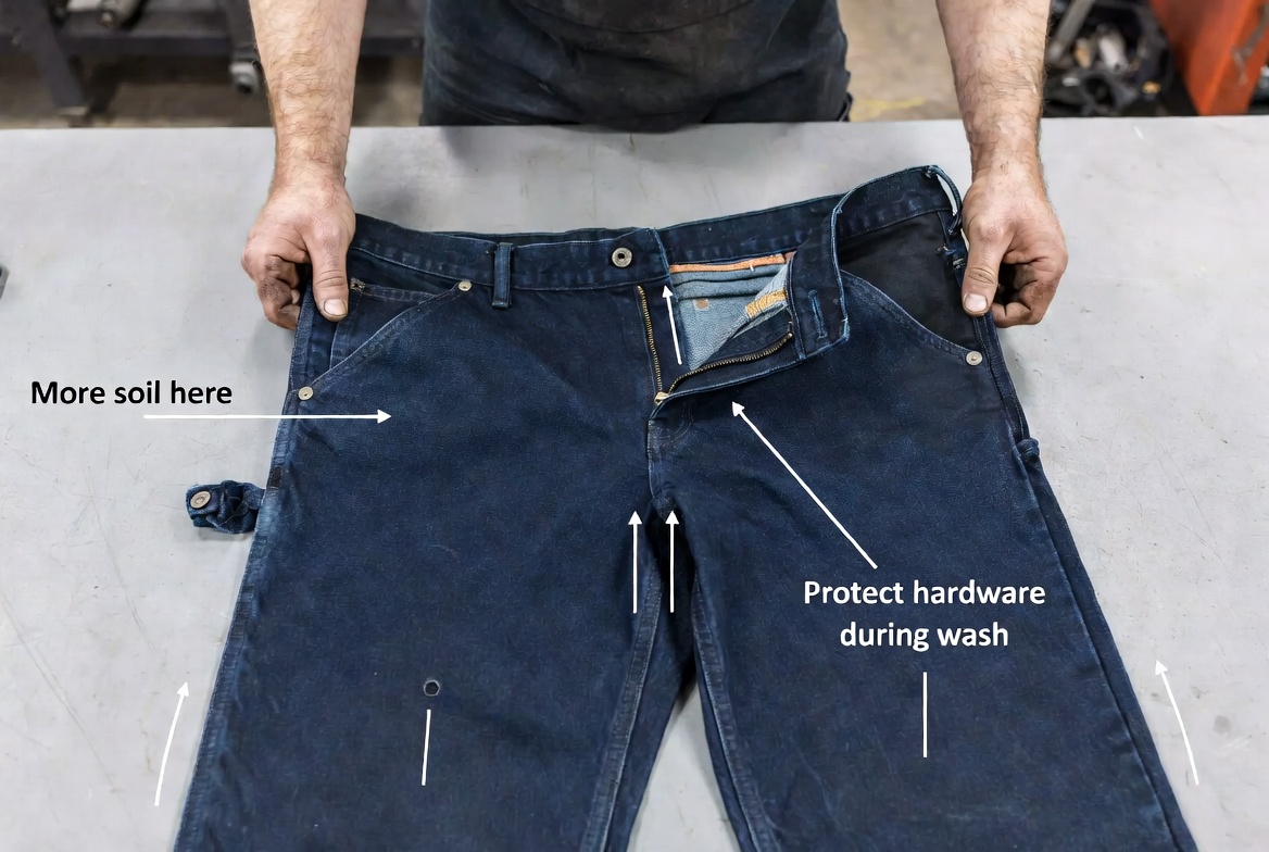 Turning Work Pants Inside Out