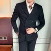 Mens Double Breasted Wedding Groom Suit