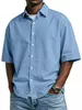 Summer Loose Solid Casual Mens Shirt