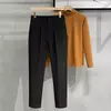 Semi Elastic Waist Pleated Casual Trousers
