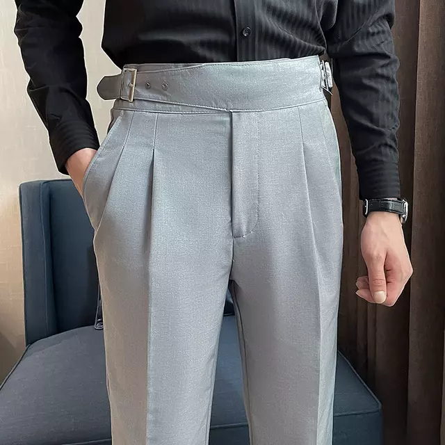 Naples Pleated Slim Fit Business Dress Pants