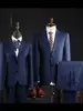 Womens Royal Blue Houndstooth Formal Blazer Suit