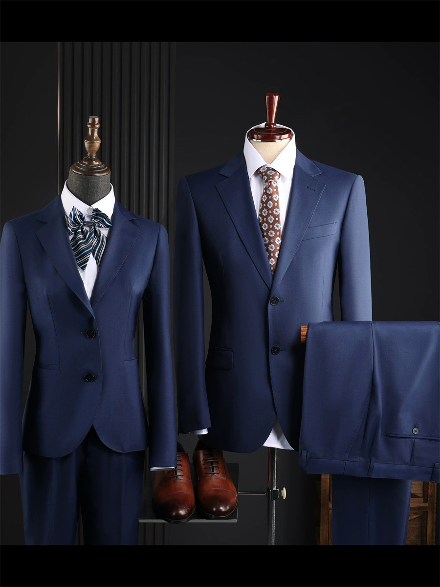 Womens Royal Blue Houndstooth Formal Blazer Suit