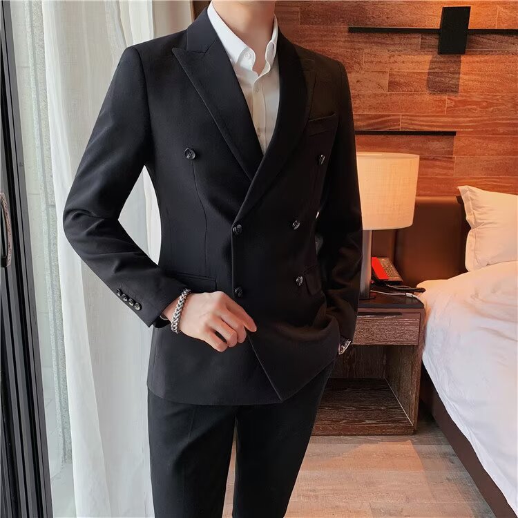 Mens Luxury Double Breasted Business Blazer (5)