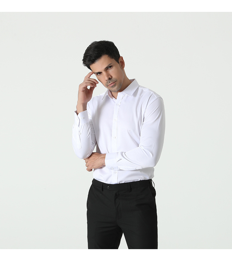 Solid Color Business Casual Mens Shirt (3)