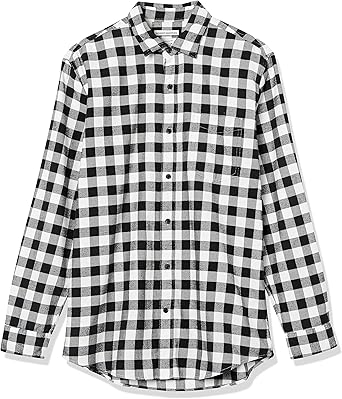 Mens Slim Fit Business Flannel Long Sleeve Shirt (14)