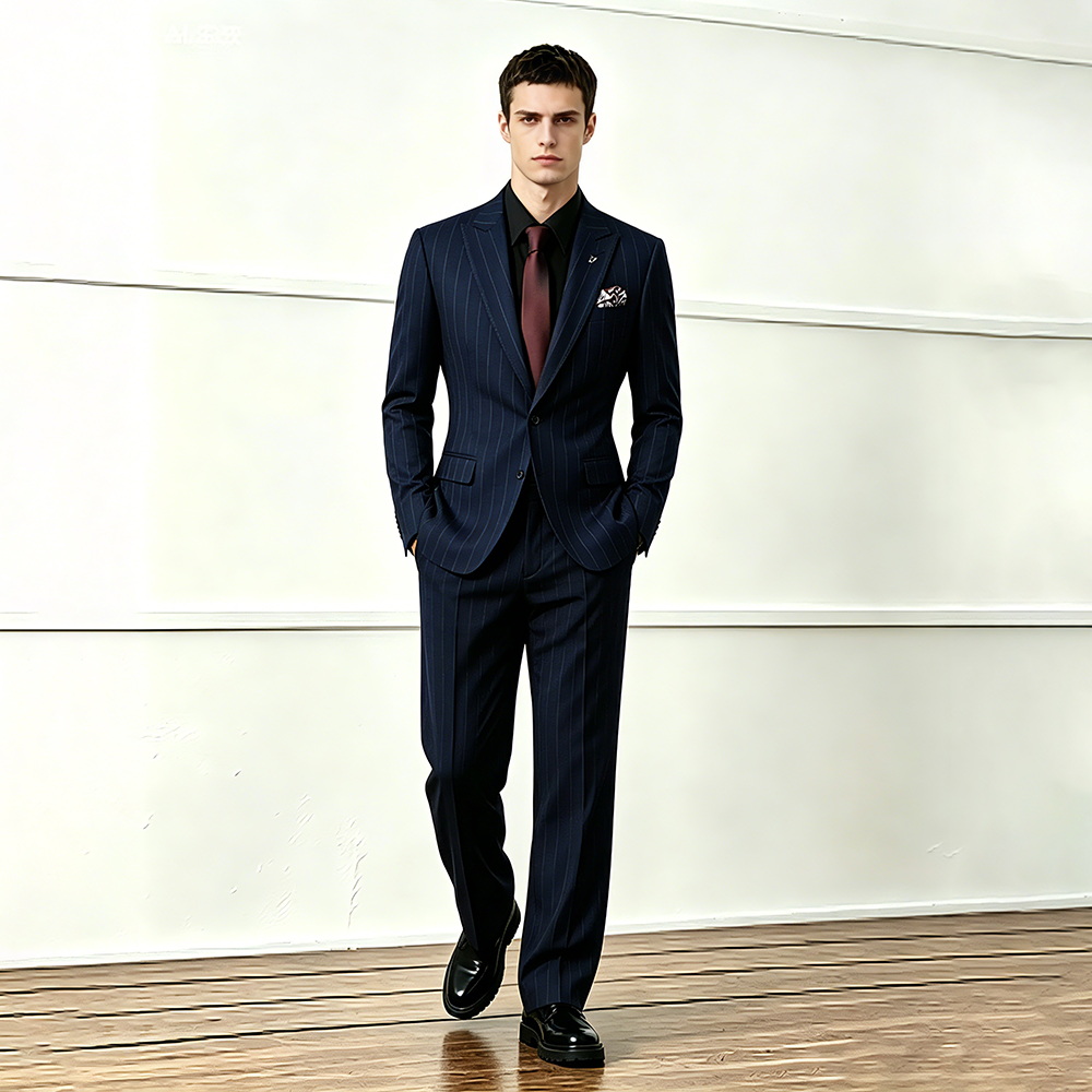British Style Mens Striped Formal Suit