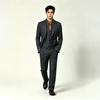 Mens Business Plaid Three Piece Suit