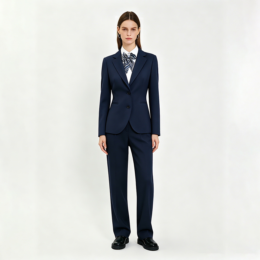Womens Royal Blue Houndstooth Formal Blazer Suit