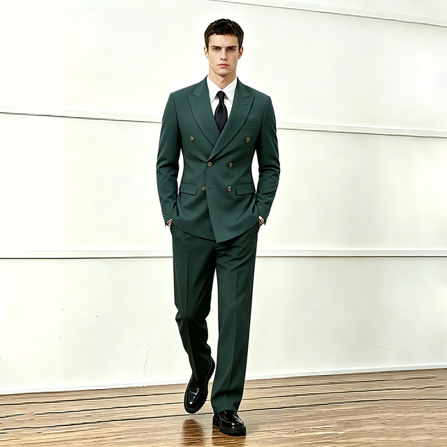 Premium Mens Three Piece Double Breasted Suit