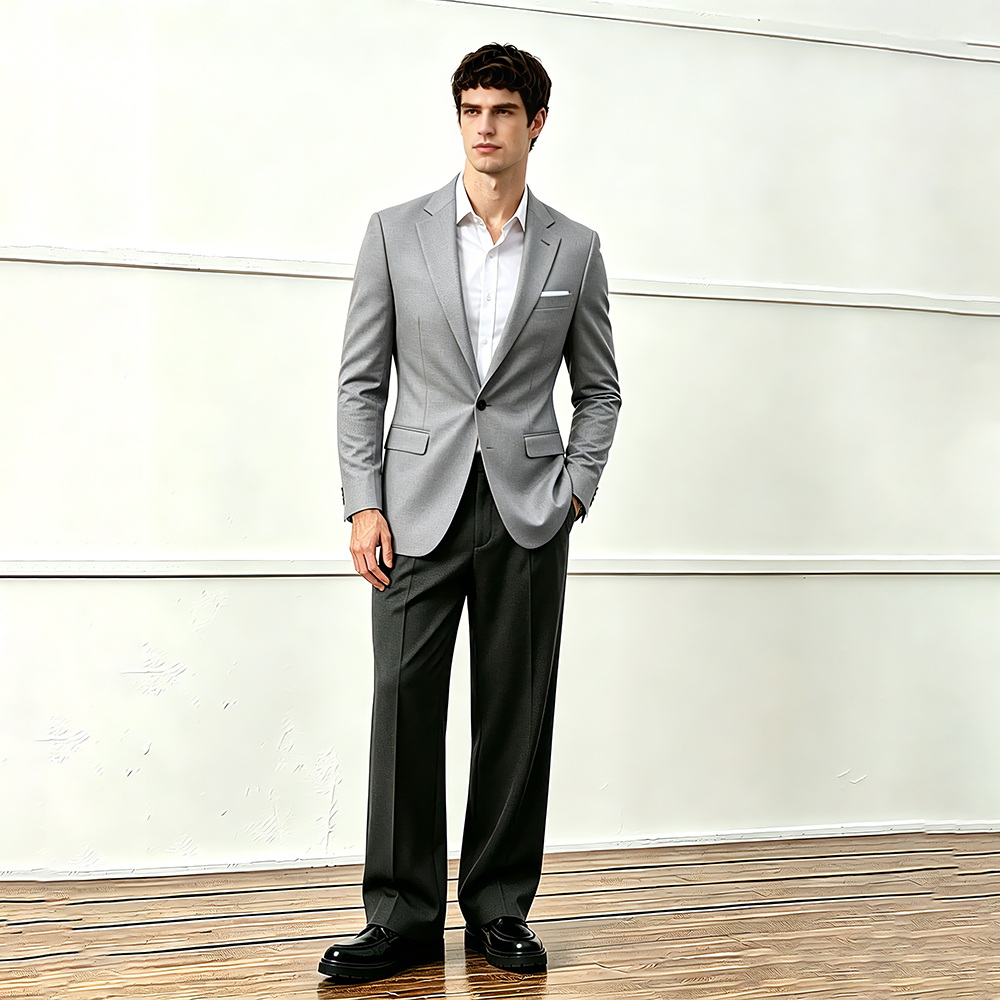Men's Single-Breasted Business Blazer