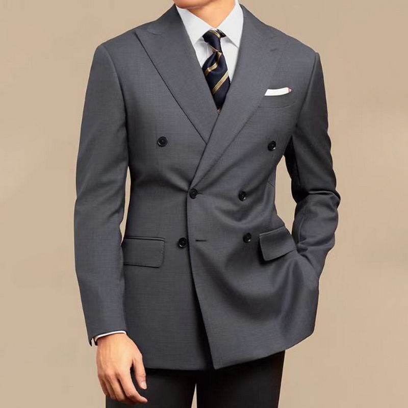 Men's High-Quality Double-Breasted Custom-Made Suit