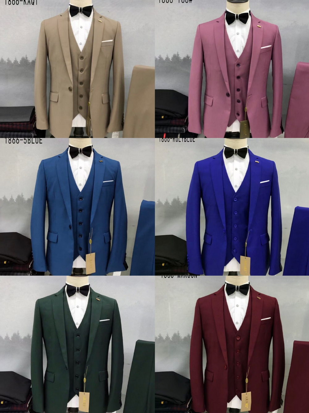 Men's Slim-Fit Business Formal Three-Piece Suit (10)