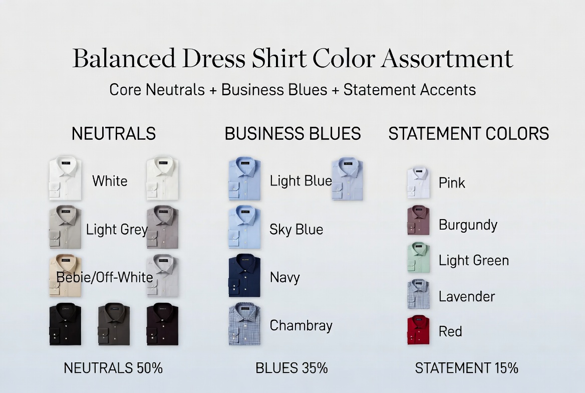 Dress Shirt Collection Color Assortment Chart