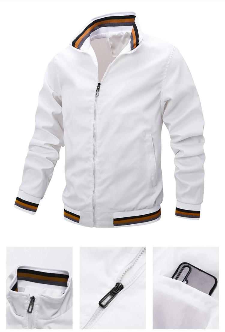 Mens Solid Casual Spring Autumn Jacket (3)