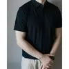 Mens Slim Solid Mercerized Business Polo Shirt