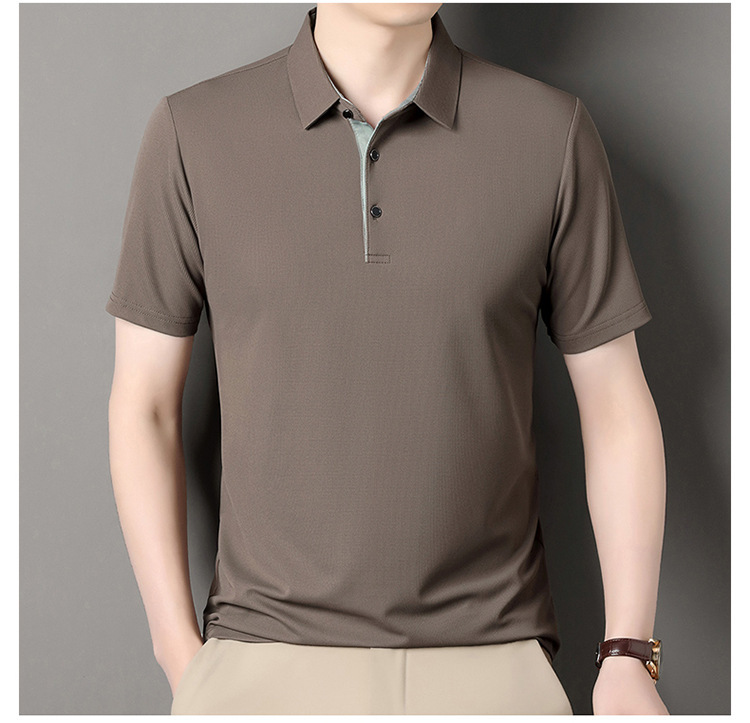 Mens Solid Lightweight Business Summer Polo Shirt (3)