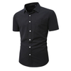 Mens Slub Cotton Short Sleeve Casual Shirt