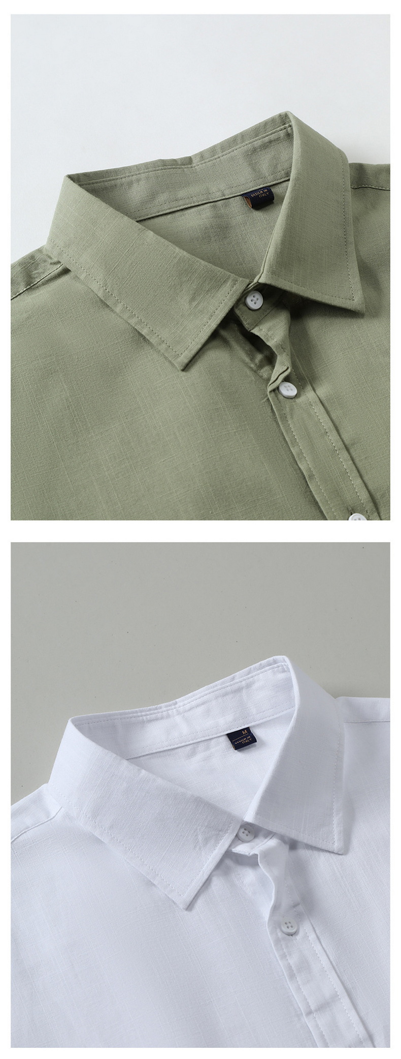 Mens Slub Cotton Short Sleeve Casual Shirt (13)