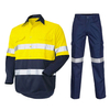 Mens Hi Vis Cotton Long Sleeve Work Shirt