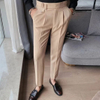 Mens Slim Fit Solid Color Trousers