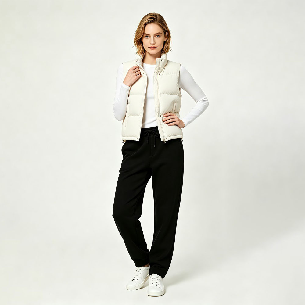 Stand-Up Collar Sleeveless Thermal Vest