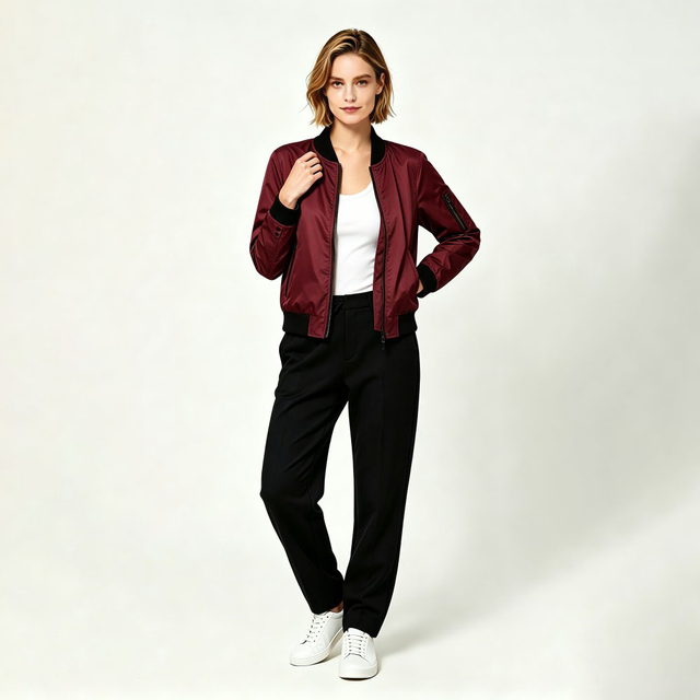 Women's Solid Zip Up Spring Autumn Jacket