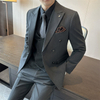 Men's Slim-Fit Double-Breasted Suit Set