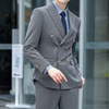 Unisex Double-Breasted Pinstripe Workwear Blazer