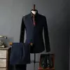 British Style Mens Striped Formal Suit
