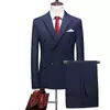 Mens Slim Double Breasted Two Piece Suit