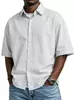 Summer Loose Solid Casual Mens Shirt
