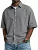 Summer Loose Solid Casual Mens Shirt