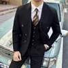 Premium Mens Three Piece Double Breasted Suit