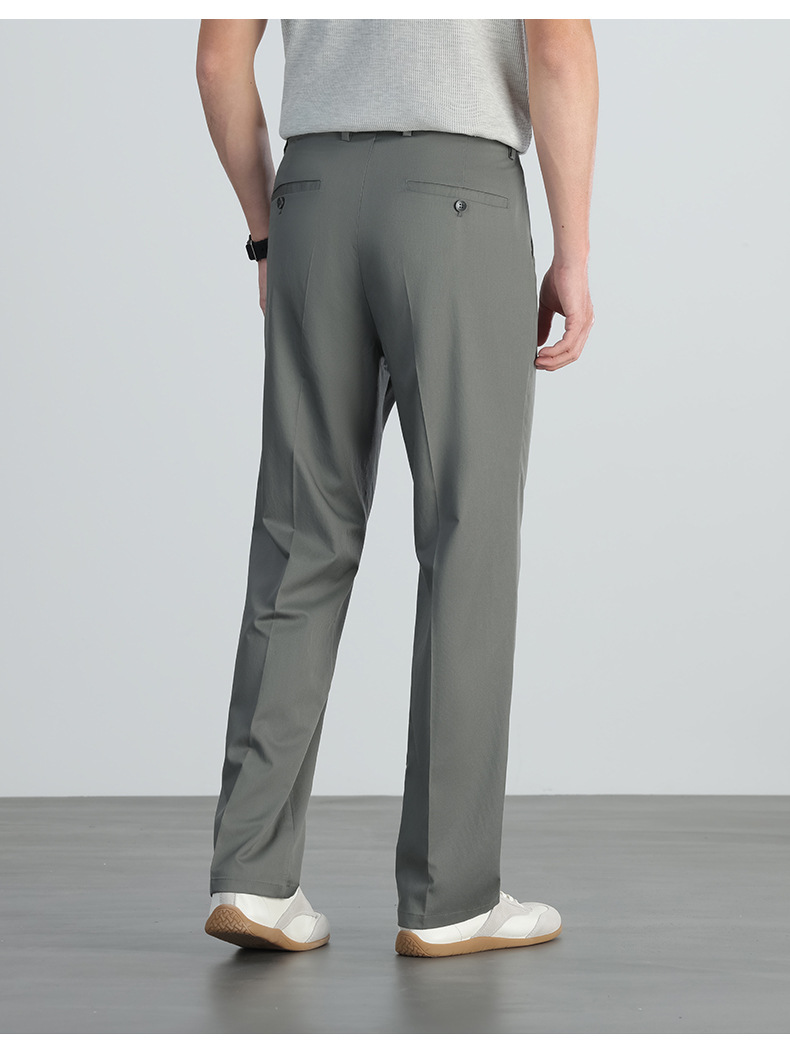 Spring Stretch Flat Front Casual Dress Pants (1)