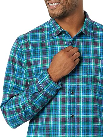 Mens Slim Fit Business Casual Flannel Shirt (1)
