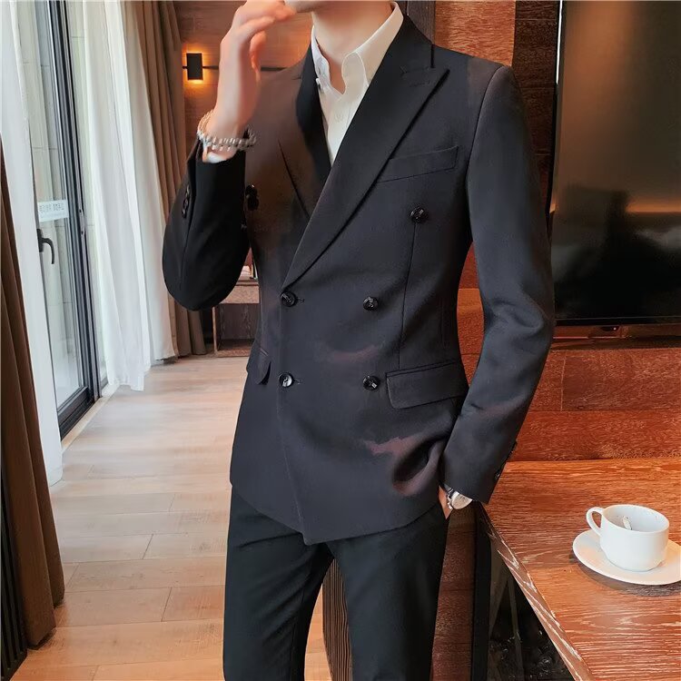 Mens Luxury Double Breasted Business Blazer (1)