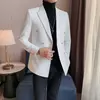 Mens Luxury Double Breasted Business Blazer