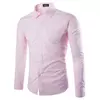 Mens Solid Wrinkle Resistant Casual Long Sleeve Shirt