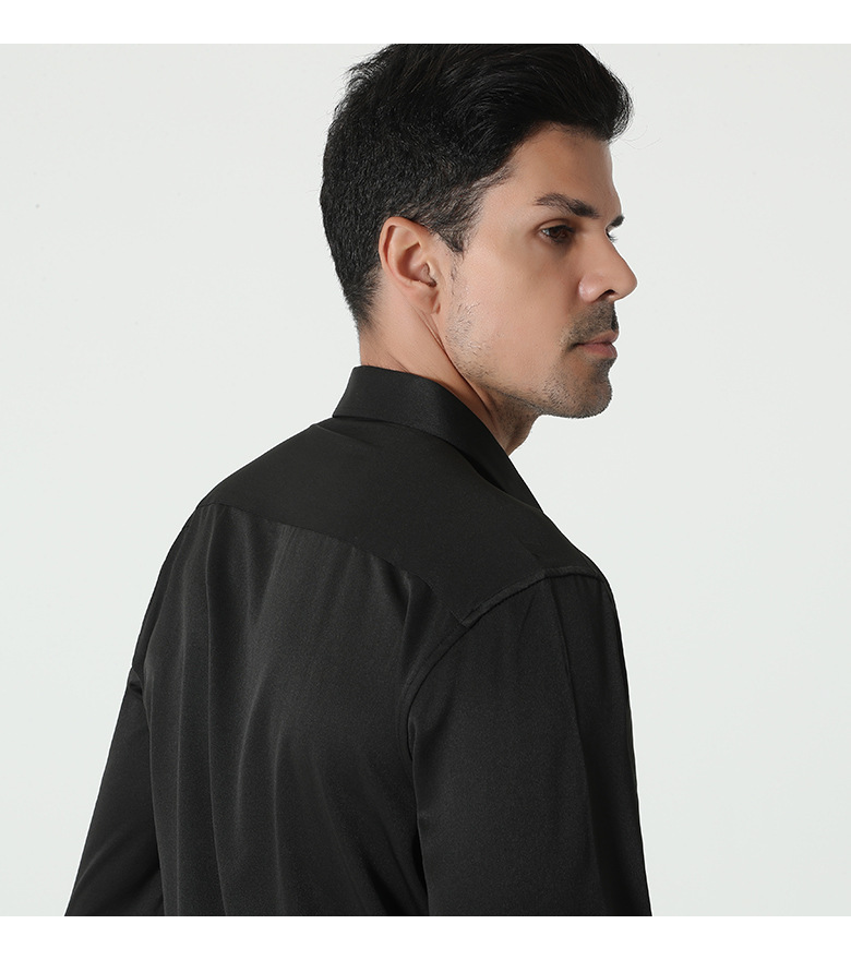 Solid Color Business Casual Mens Shirt (8)