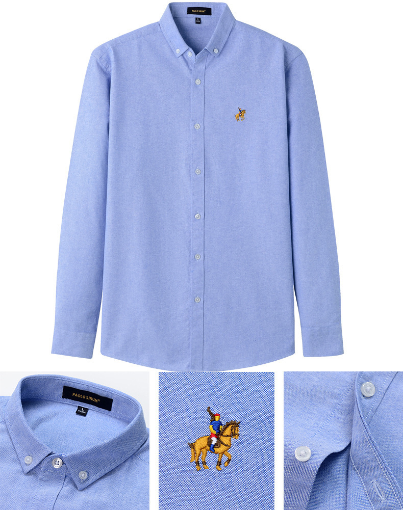 Mens Pure Cotton Oxford Business Casual Shirt (1)