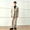 Beige Double-Breasted Suit Set